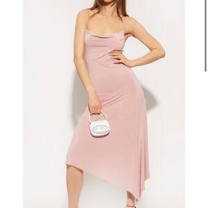 NWT Diesel PINK ‘D-Menty’ asymmetric dress SIZE XS